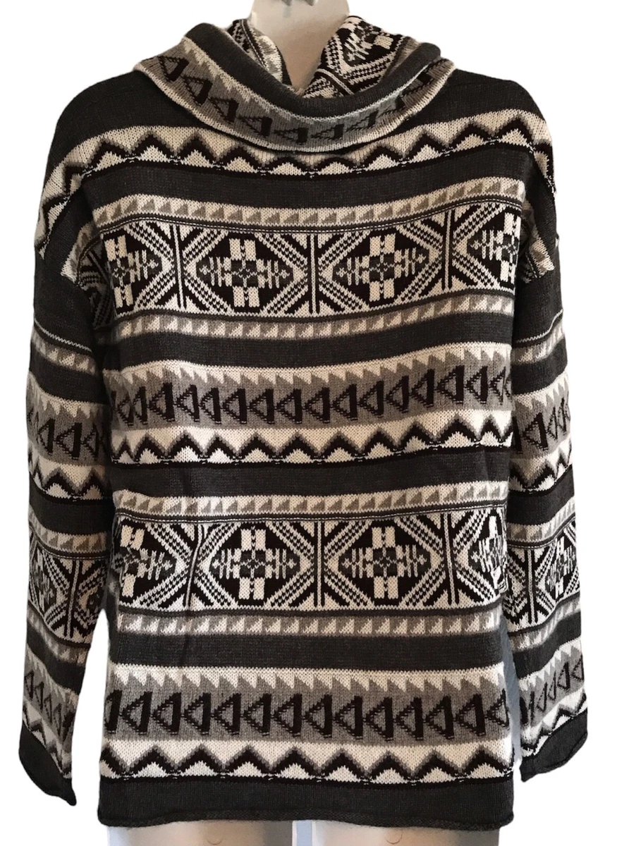 Aztec cowl shop neck pullover