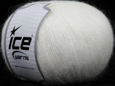 ANGORA SOLID WHITE Color Ice 77696 Yarn  100g, 601y