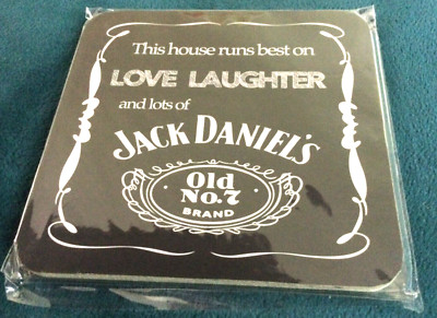 ''This House Runs on Love Laughter Lots of Jack Daniel s'' Joy Up Magnet Coaster