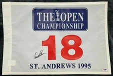 Arnold Palmer 1961 & 62 British Open Champ Signed Autographed Golf Flag PSA/DNA