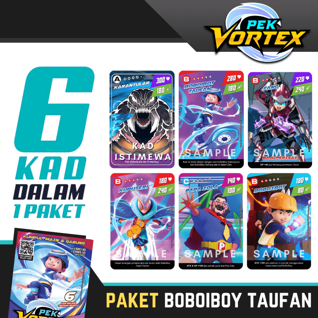 MONSTA BOBOIBOY GALAXY TRADING CARD GAMES - PEK VORTEX 1ST EDITION