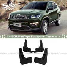 FITS 2017-2021 JEEP COMPASS BLACK PLASTIC 4PC MUD FLAP SPLASH GUARD MUDGUARD SET
