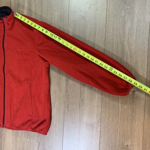 Land’s End Full Zip Fleece Jacket Youth XL Red Squall Zipper Pockets - Picture 13 of 14
