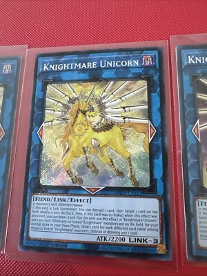 knightmare cards yugioh YuGiOh Trading Card Game 25th Anniversary Rarity Collection Secret Rare Knightmare Unicorn RA01-EN043