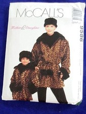 UNCUT MCCALLS 9586 MOTHER DAUGHTER COATS AND HATS SEWING PATTERN