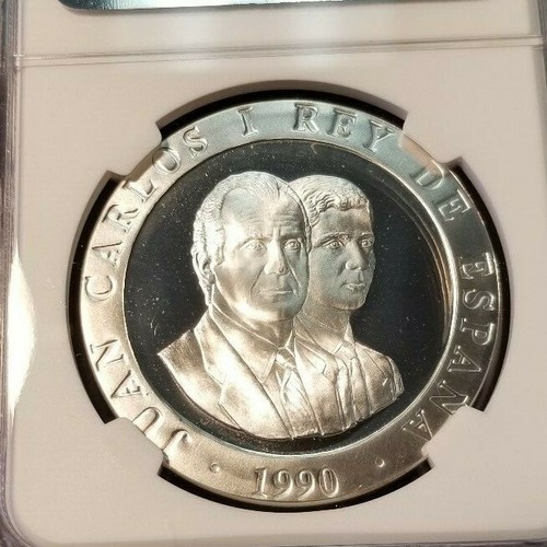 1990 SPAIN SILVER 2000 PESETAS BASKETBALL NGC MS 69 TOP POP SCARCE LOW MINTAGE - Picture 2 of 3