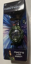 Disney Pixar BUZZ LIGHTYEAR Flashing LCD Watch Round Face Unisex Kids Boxed NEW