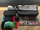 Nintendo Switch Console Handheld/Dockable w/ Dock, Joy-Cons, Cases & Games