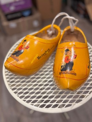 Pair of  Heineken Wooden Shoes  - Make in Holland, Beer advertising barware