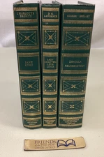INTERNATIONAL COLLECTORS LIBRARY Lot of 3 SHELF DECOR in GREEN, GILT COVERS
