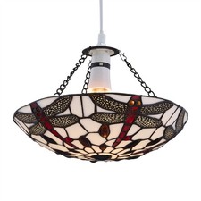 Tiffany Dragonfly Glass Easy Fit Uplight Pendant Shade Ceiling Lightshade