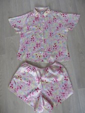 Damen Sylvie Meis Sexy Satin Schlafanzug Pyjama Kurz Gr. M/40/42