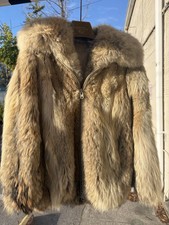 Furs By Ceresnie & Offen Womens Brown Collared Long Sleeve Fur Coat