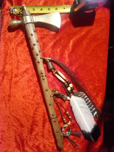Brass Native American Type Peace Pipe Tomahawk