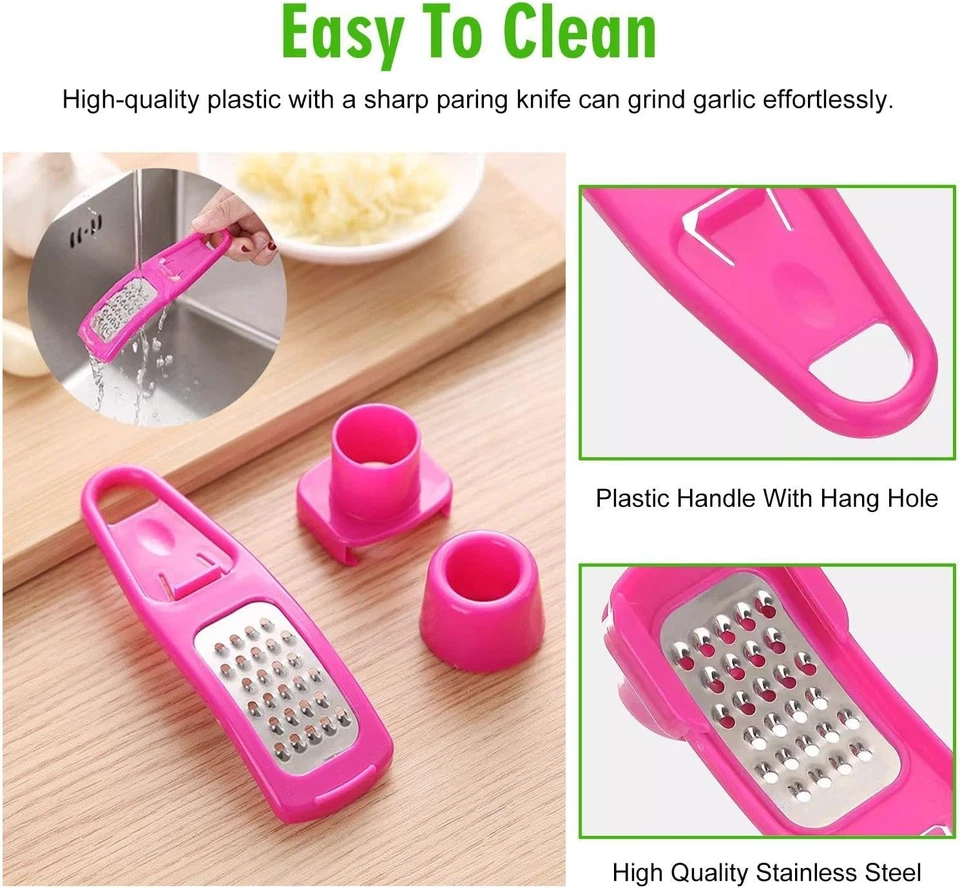 Knoblauchreiben 2 Stück Mini Reibe Transparent Küchenhelfer kompakt - Bild 3 von 4