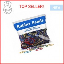 BAZIC Assorted Dimensions 227g/0.5 lbs. Rubber Bands, Multi Color