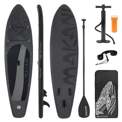 Makani Stand-Up SUP-Board (320 × 80 × 15 cm) in Schwarz – inkl. Pumpe, Tasche - Bild 1 von 4