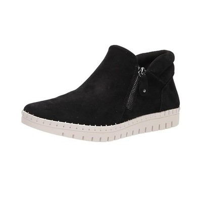 Bella Vita Womens 8.5 M Black Kidsuede Leather Kip Up Ankle Booties NIB KY3