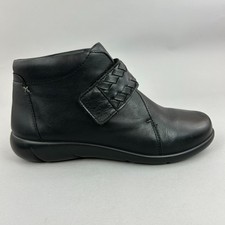 Hotter Daydream Black Leather Ankle Granny Comfort Winter Boots US8.5 UK6.5 Exf