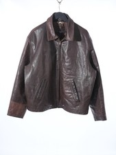 J. Crew Vintage Dark Brown Leather Full Zip Mens Jacket