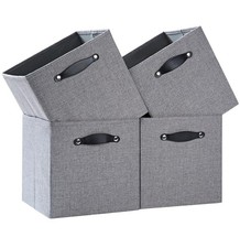 Foldable Fabric Storage Bins Cubes, 13x15x13 Inch Kallax Cubby Bins with Dual...