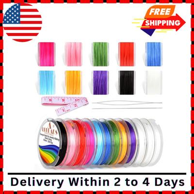12 Rolls 0.8mm Elastic Stretchy String Cord for Bracelet Jewelry Making with ...