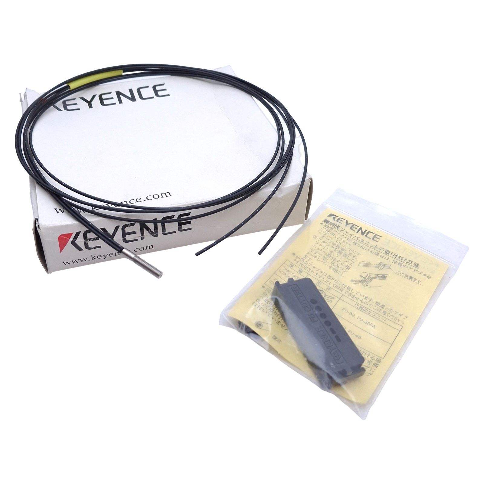 Keyence FU-35FZ Fiber Optic Sensor Cable, Coaxial, ø1.3mm x 2mm, 1m Length