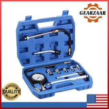 11 Pcs Cylinder Compression Tester Gas Engine Gauge Kit Tool Auto Car Set