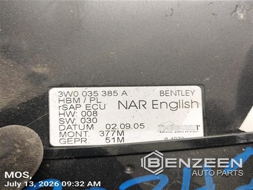 Telephone Communication Module OEM 2006 BENTLEY CONT-GT 1YR Wrnty 3W0035385A Photo - $75