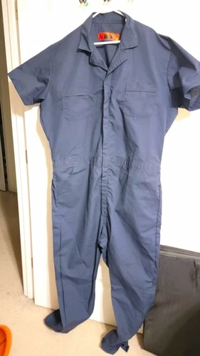 Red Kap P40NV6 Navy Short Sleeve Work Coveralls 2XL Long Zip Twill - product listing photo
