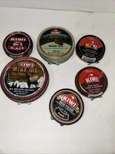 Vintage KIWI Mink Oil And Shoe Polish Tins