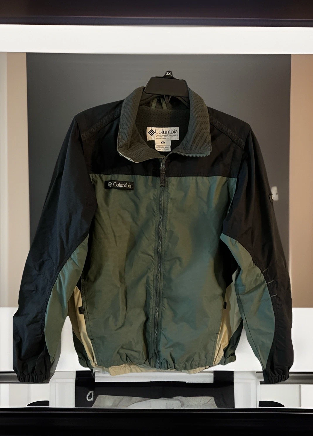 VTG Columbia Jacket Mens M Packable Convertible Full Zip Windbreaker Mesh Lined