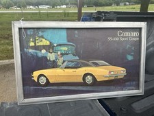 Camaro Ss-350 Sport Coupe Framed Vehicle Print Dealership Sign Poster Chevy 1967