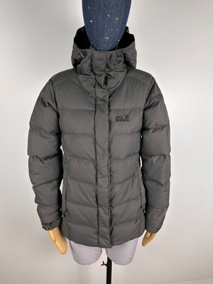 Ladies Jack Wolfskin Stormlock Puffer Down Jacket Womens Gray Size XS
