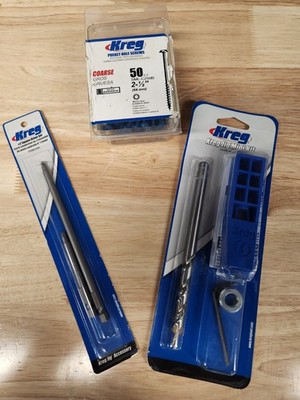 KREG MKJKIT Mini Kreg Jig Pocket-Hole Kit New In Package + DDS + SML-C250B Screw