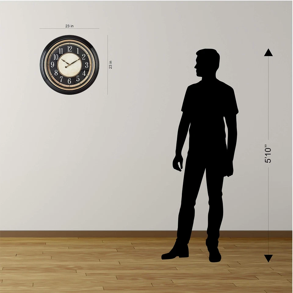 Norden Enorme Reloj de Pared Decorativo Peso Ligero 23 Pulgadas Silencioso, Sin Marcar, 3... Foto 3 de 4