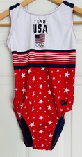 GK Elite AXS Team USA Gymnastics Dance Leotard Adult XS Patriotic Olympics
