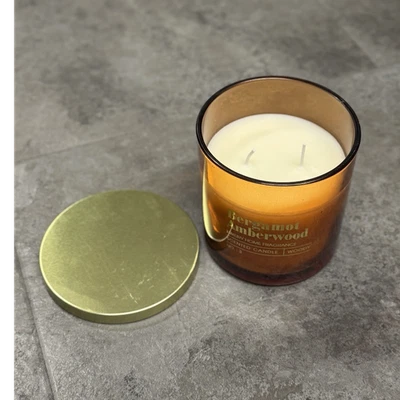 Luxury Home Fragrance Bergamot Amberwood Duftkerze braun/gold Glas - Bild 1 von 3