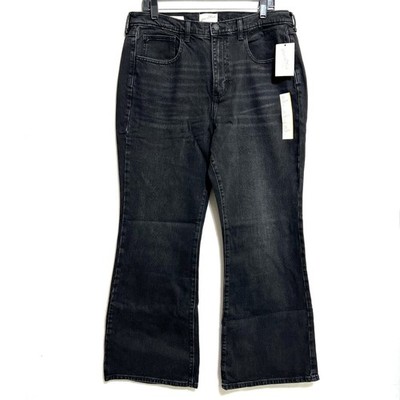 Universal Thread Jeans Women's Size 14 Short High-Rise Flare Black Denim NWT