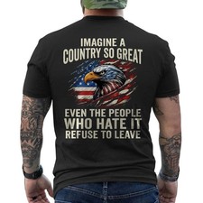 Retro Imagine A Country So Great Even The People Flag Quote ON BACK T-Shirt