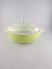 Pyrex Lime Green 024 2 Quart Oven Ware w Clear Glass Lid 408 Vintage