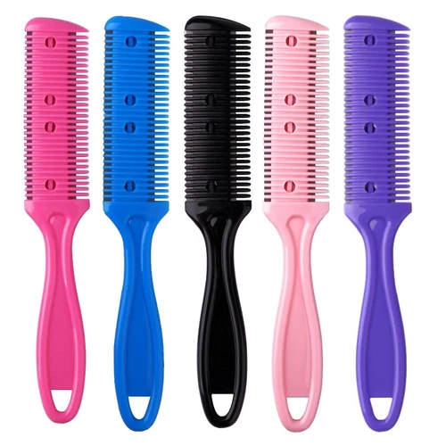 5 Pack Razor Comb Hair Cutter Double Edge with Razors Slim Haircuts Tool - Picture 1 of 9