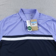 Nike Golf Polo Mens Medium Purple Dri Fit ColorBlock Victory Performance Shirt