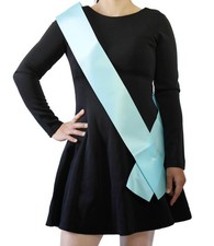 6 Pack Light Blue Blank Sash Plain Satin DIY Pageant Party Decoration Bulk