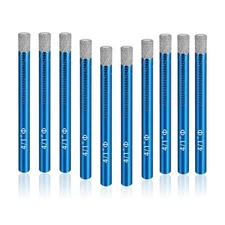 10 Pcs 1/4" Diamond Drill Bits Set for Tile, Glass, Granite,Marble,Dry Use, 6 mm