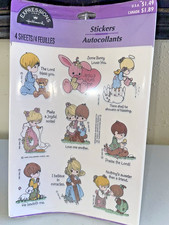 1998 NOS PRECIOUS MOMENTS 4 Sticker Sheets Scrapbook Craft 36 Stickers