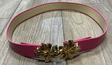 Retro 1986 Mimi Di N Belt Oak Leaves Pink Leather Preppy