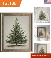 Elegant Dark Vintage Christmas Tree Print - Unframed Art for Holiday Styling