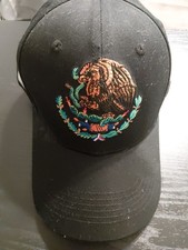 Black Embroidered Mexico Coat of Arms Eagle B...