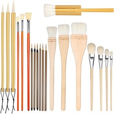 Image of Pottery Glaze Brush Set, 20 Pcs Different Shapes Pottery Tools Wool Art,9098